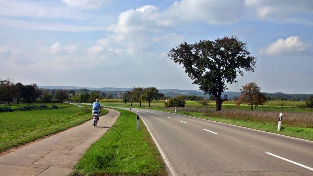 Exemple de piste cyclable en zone rurale